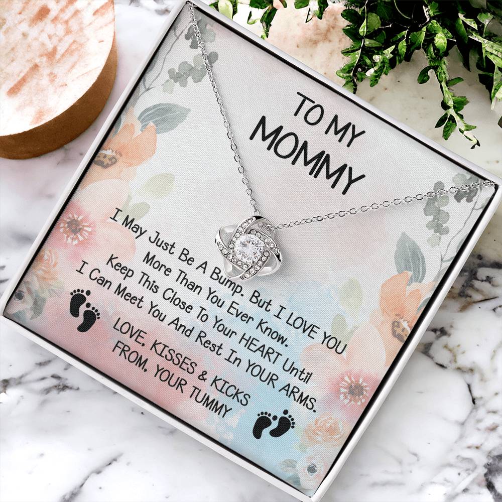 Mommy Gift Love Knot Necklace With Beautiful Message Card for New Momm