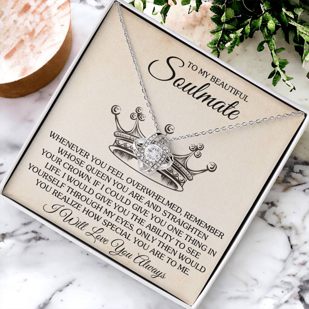 To My Beautiful Soulmate Love Knot Necklace – See Yourself Through My Eyes — product image 3