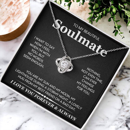 To My Beautiful Soulmate Love Knot Necklace – My Sun and Moon — product thumbnail 4