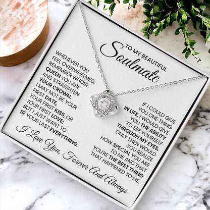 To My Beautiful Soulmate Love Knot Necklace – Straighten Your Crown — product thumbnail 4