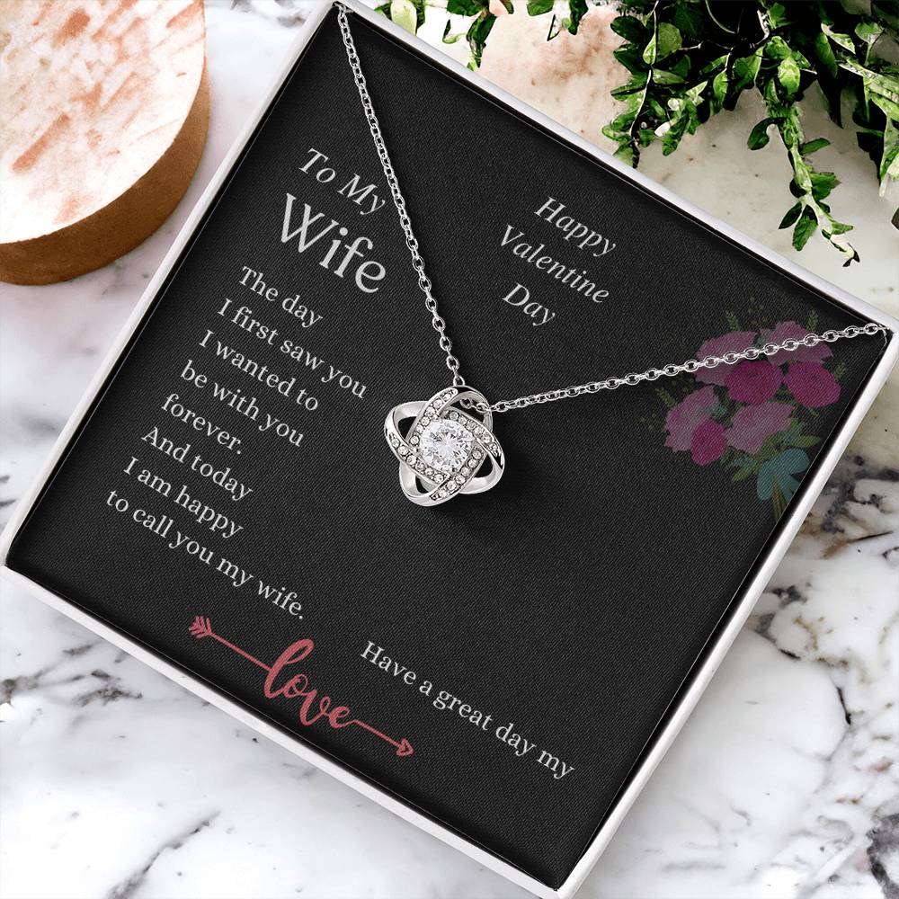 Valentine's Love Knot Necklace for Wife – The Day I First Saw You