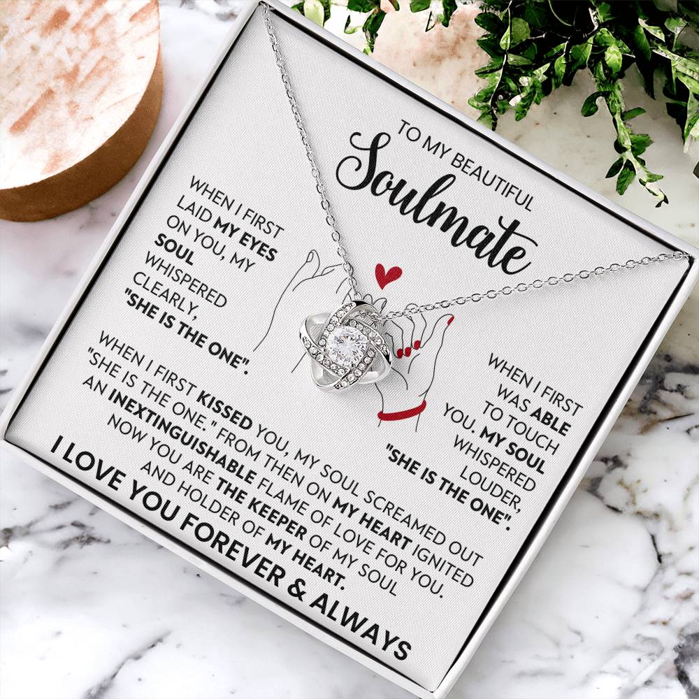 To My Beautiful Soulmate Love Knot Necklace – She Is the One — product image 4