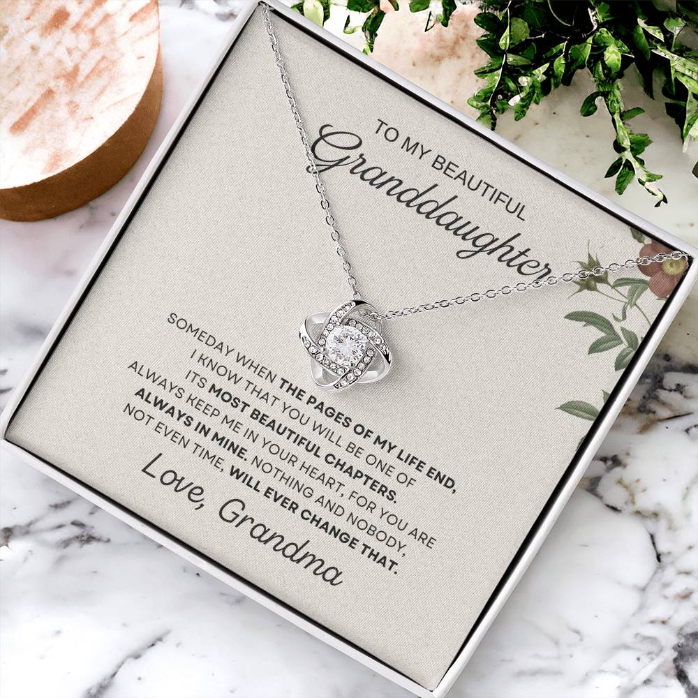 To My Beautiful Granddaughter Love Knot Necklace – My Beautiful Chapter — product image 4