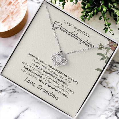 To My Beautiful Granddaughter Love Knot Necklace – My Beautiful Chapter — product thumbnail 4