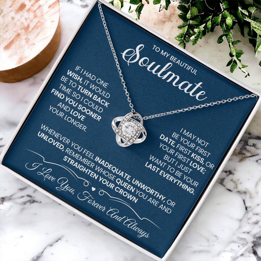 To My Beautiful Soulmate Necklace for Wife Women, Girlfriend Queen You Are