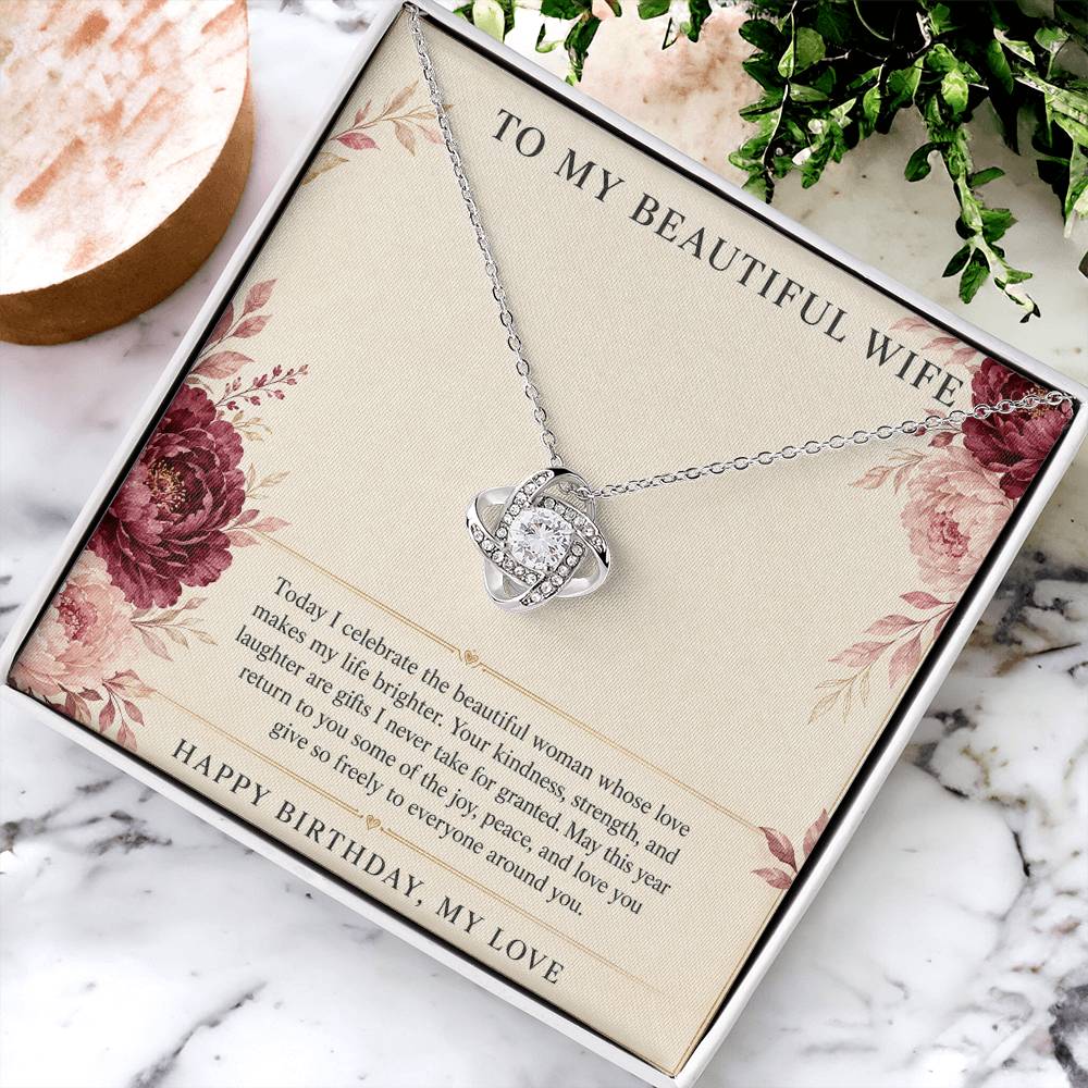 Love Knot Necklace for Wife – Birthday Love for My Beautiful Wife — product image 4