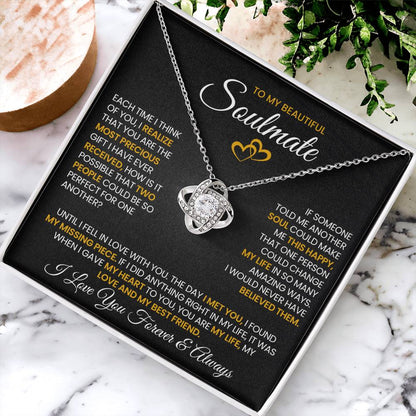 To My Beautiful Soulmate Love Knot Necklace – Precious Gift — product thumbnail 4