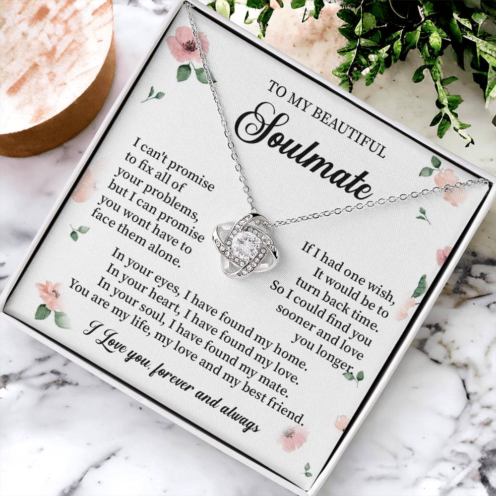 To My Beautiful soulmate necklace for women - my soulmate Love Knot ne