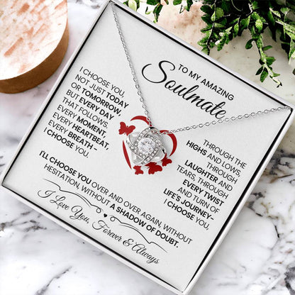 To My Amazing Soulmate Love Knot Necklace – I Choose You Always — product thumbnail 4