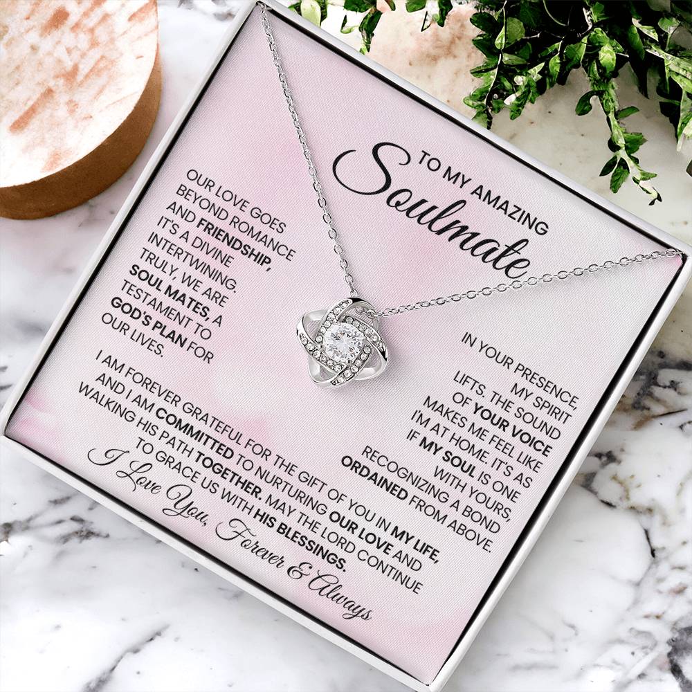 To My Amazing Soulmate Love Knot Necklace – Divine Soulmates — product image 4