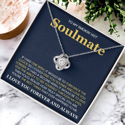 To My Smokin' Hot Soulmate Love Knot Necklace – Love You Longer — product thumbnail 4