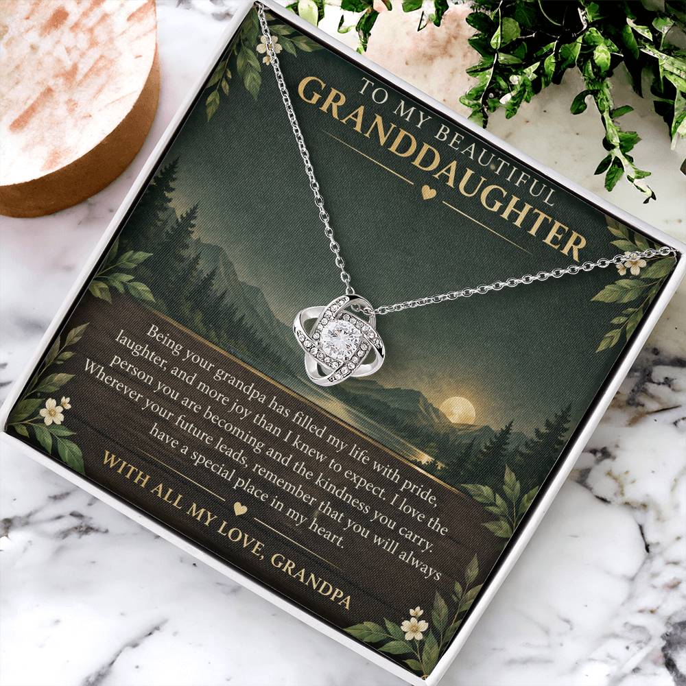 Love Knot Necklace for Granddaughter – Grandpa's Greatest Joy — product image 3