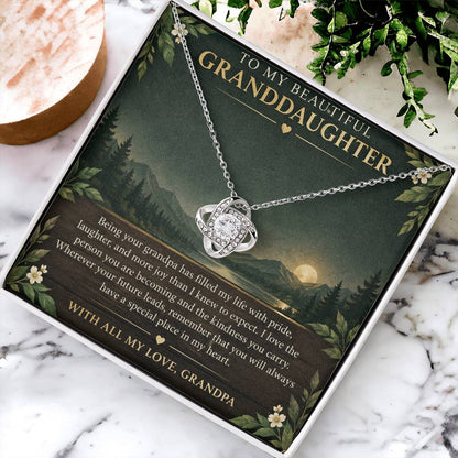 Love Knot Necklace for Granddaughter – Grandpa's Greatest Joy — product thumbnail 3
