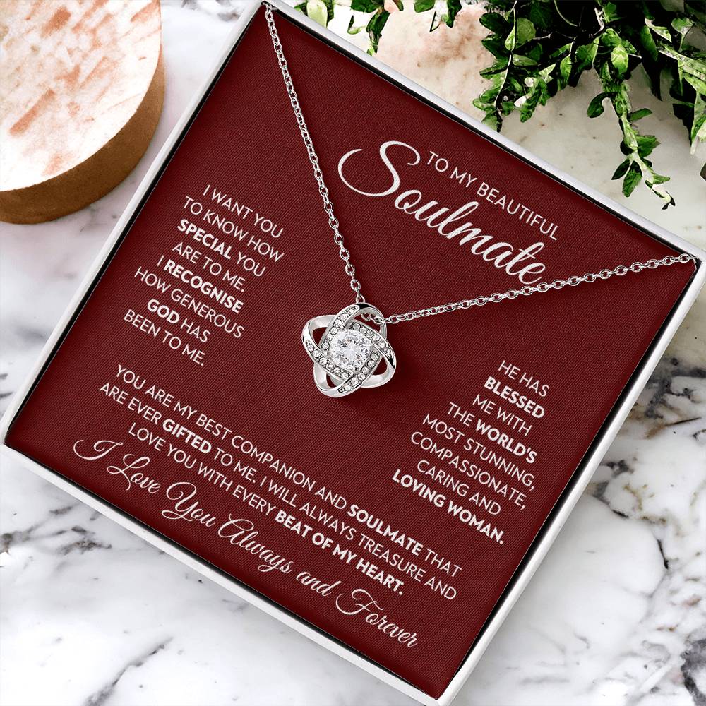 To My Beautiful Soulmate Love Knot Necklace – My Blessed Gift — product image 4