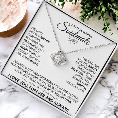 To My Beautiful Soulmate Love Knot Necklace – My Heart's Happiness — product thumbnail 4