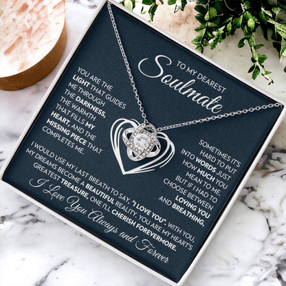 To My Dearest Soulmate Love Knot Necklace – You Complete Me — product thumbnail 4