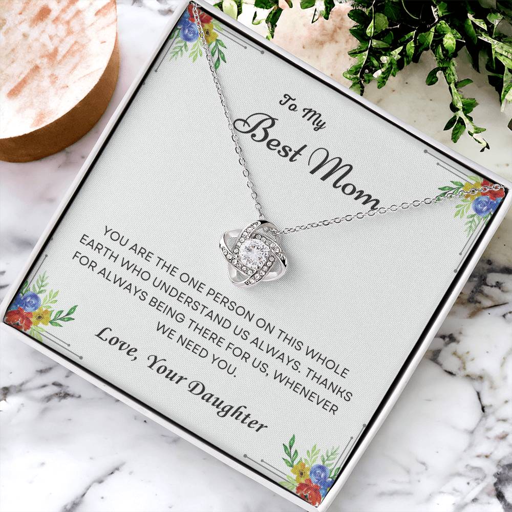 To My Mom Love Knot Necklace – You Are One of a Kind — product image 4