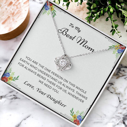 To My Mom Love Knot Necklace – You Are One of a Kind — product thumbnail 4