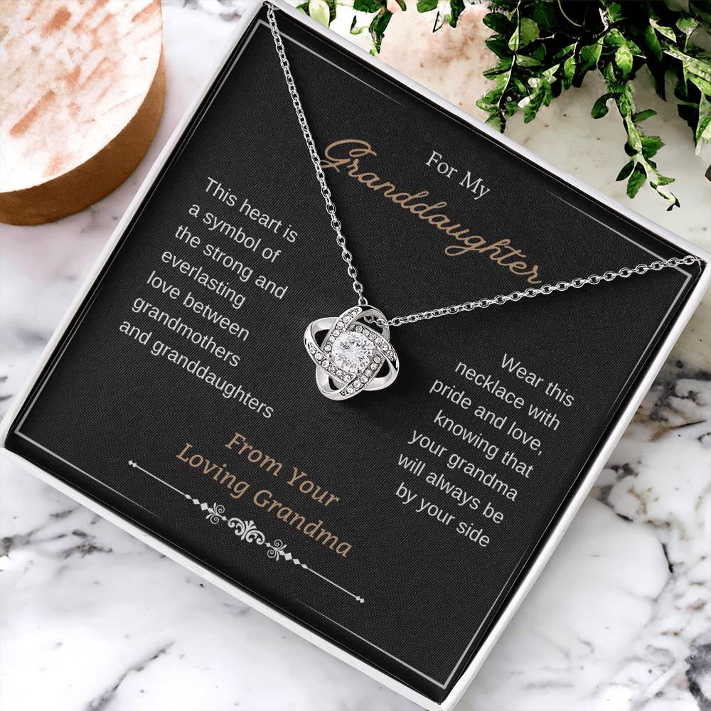 To My Granddaughter Love Knot Necklace – This Heart Is a Symbol — product image 3