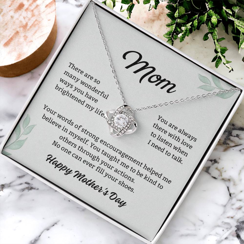 Mom Love Knot Necklace – Your Encouragement Made Me Strong
