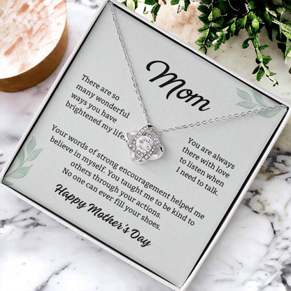 Mom Love Knot Necklace – Your Encouragement Made Me Strong