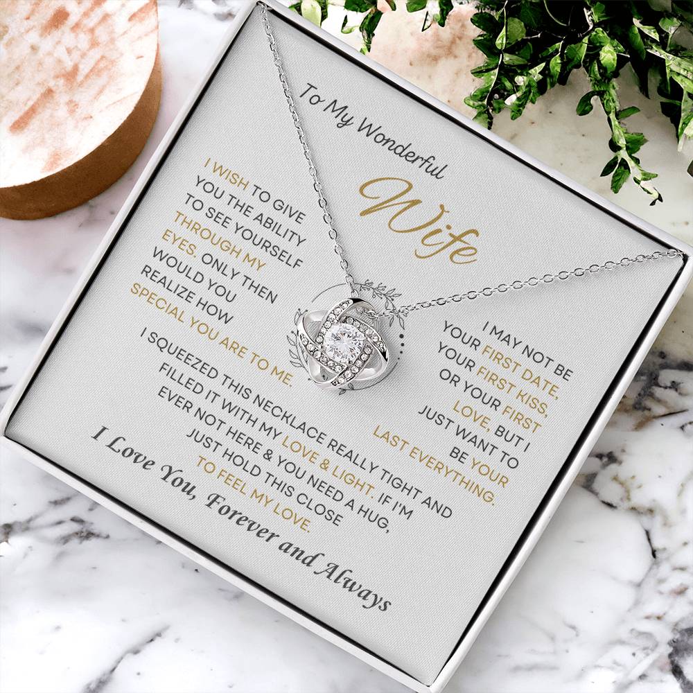 To My Wonderful Wife Love Knot Necklace – My Last Everything