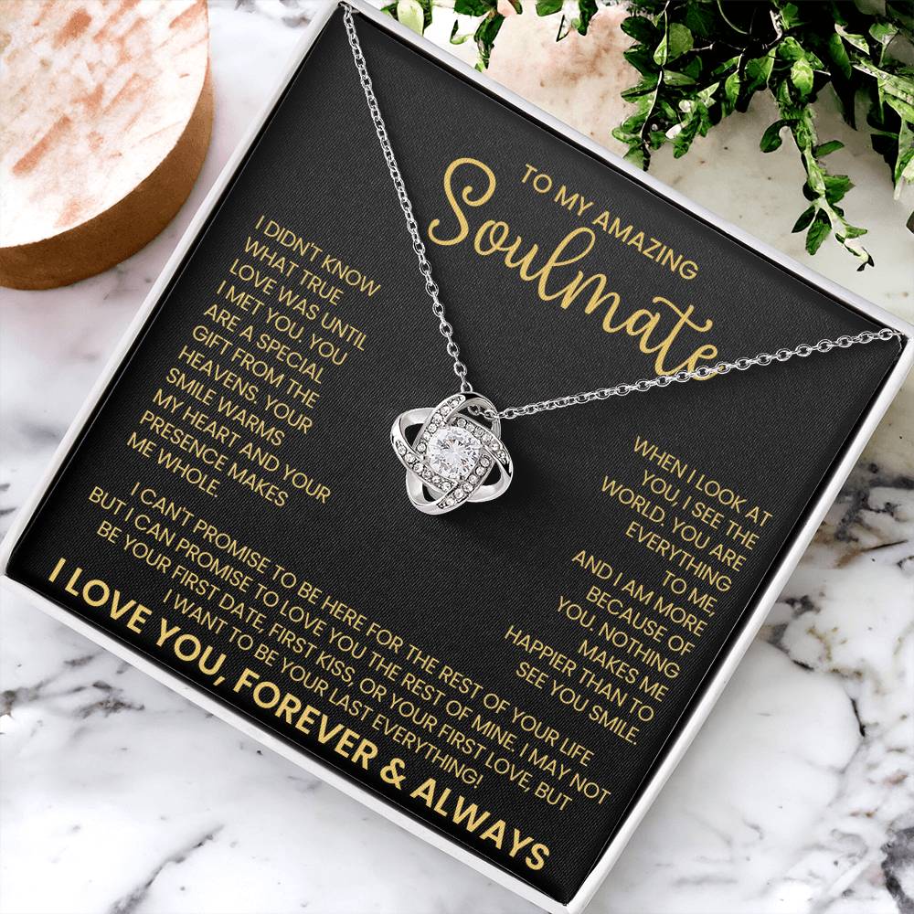 To My Amazing Soulmate Love Knot Necklace – Gift From Heaven — product image 4