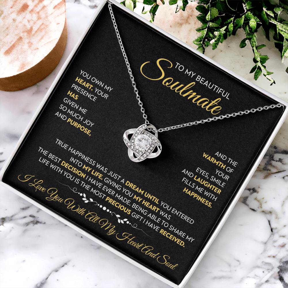 To My Beautiful Soulmate Love Knot Necklace – My Heart's Joy — product image 3