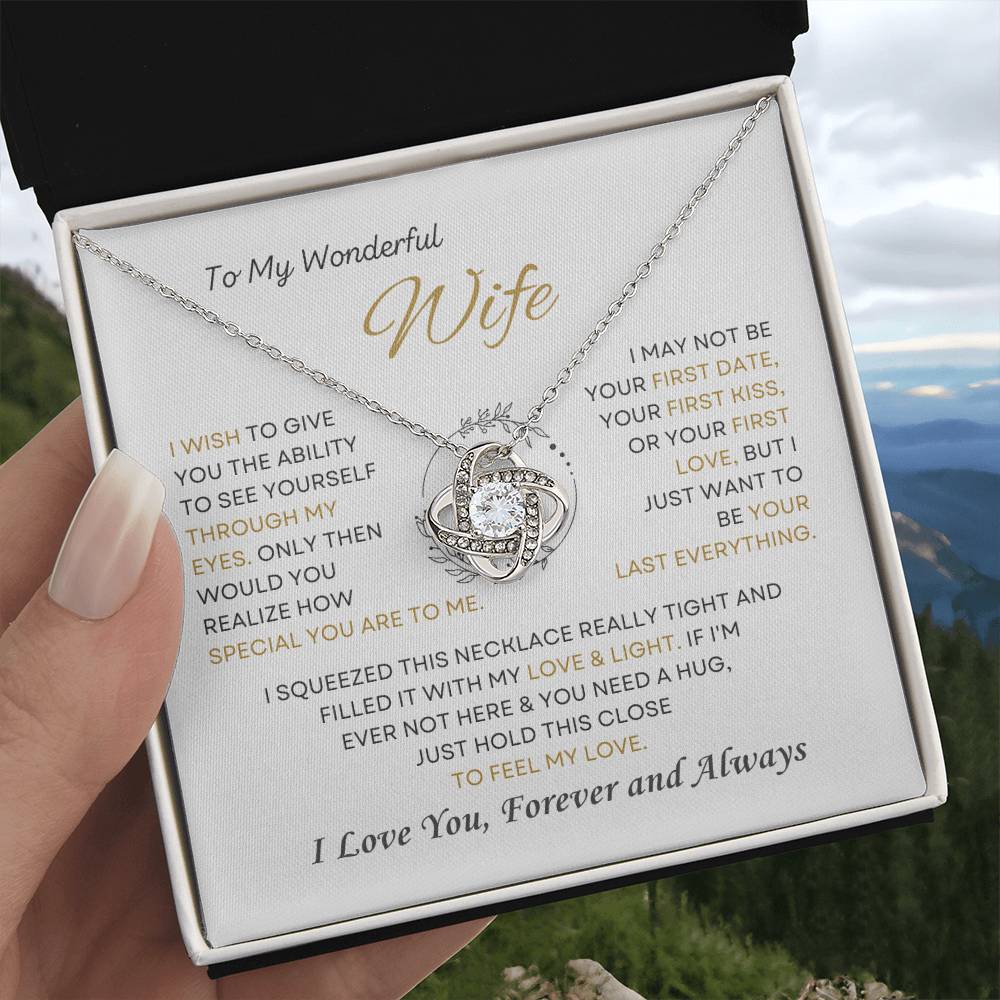 To My Wonderful Wife Love Knot Necklace – My Last Everything