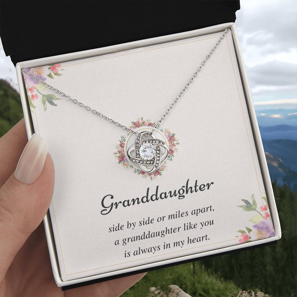 To My Granddaughter Love Knot Necklace – Side by Side or Miles Apart — product image 23