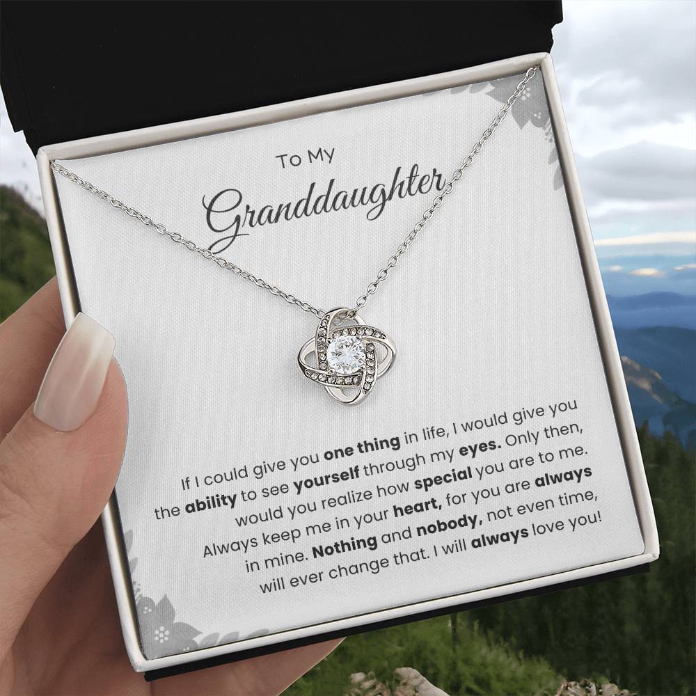 To My Granddaughter Love Knot Necklace – See Yourself Through My Eyes — product image 5