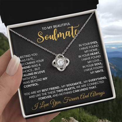 To My Beautiful Soulmate Love Knot Necklace – Connected Forever — product thumbnail 5
