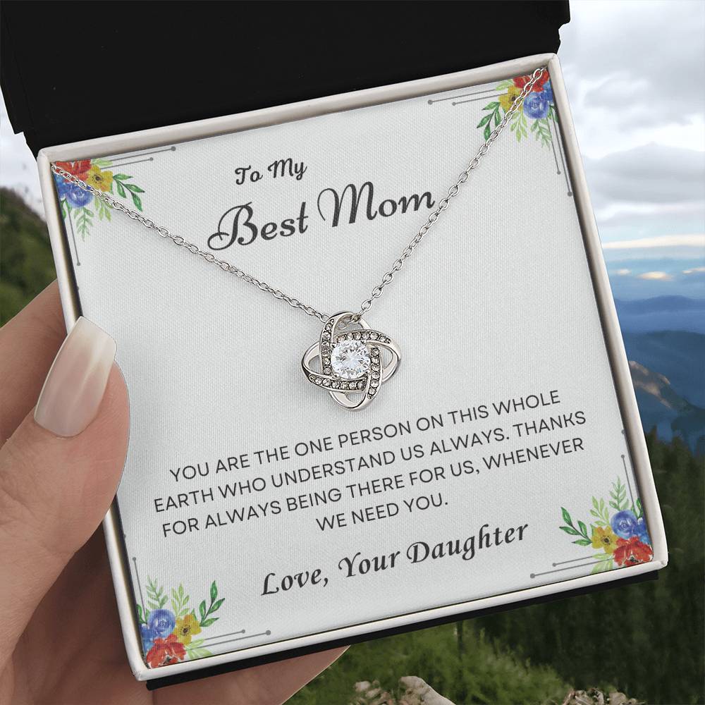 To My Mom Love Knot Necklace – You Are One of a Kind — product image 5