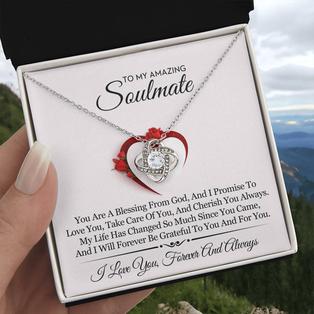To My Amazing Soulmate Love Knot Necklace – Blessing From God — product image 5