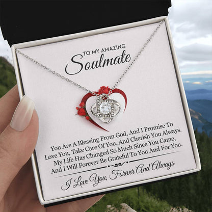 To My Amazing Soulmate Love Knot Necklace – Blessing From God — product thumbnail 5