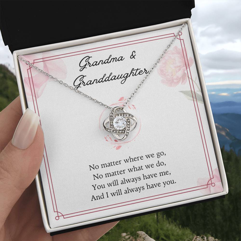 To My Granddaughter Love Knot Necklace – No Matter Where We Go — product image 4