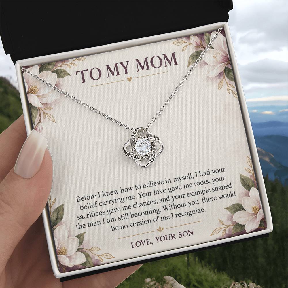 Love Knot Necklace for Mom from Son – Without You There Is No Me — product image 5