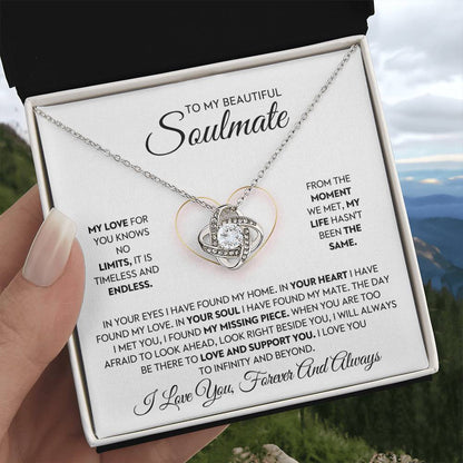To My Beautiful Soulmate Love Knot Necklace – Timeless Love — product thumbnail 5