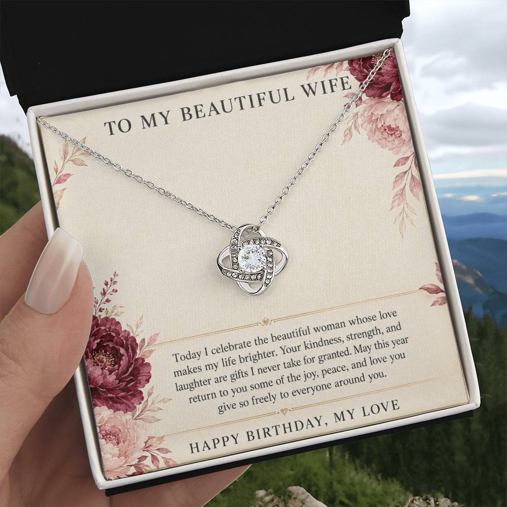 Love Knot Necklace for Wife – Birthday Love for My Beautiful Wife — product image 5