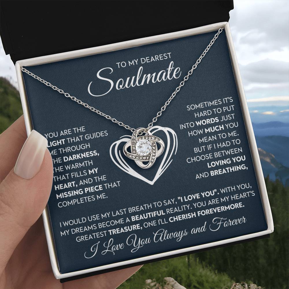 To My Dearest Soulmate Love Knot Necklace – You Complete Me — product image 5