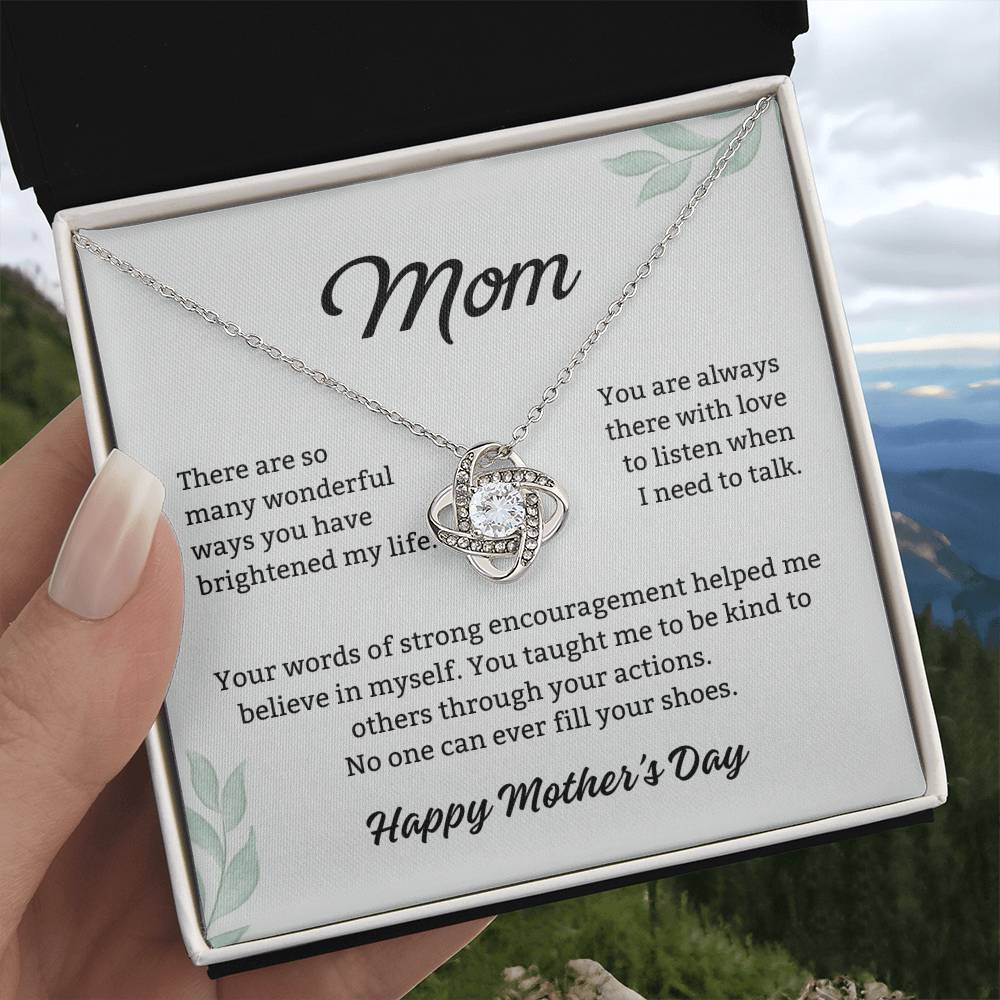 Mom Love Knot Necklace – Your Encouragement Made Me Strong