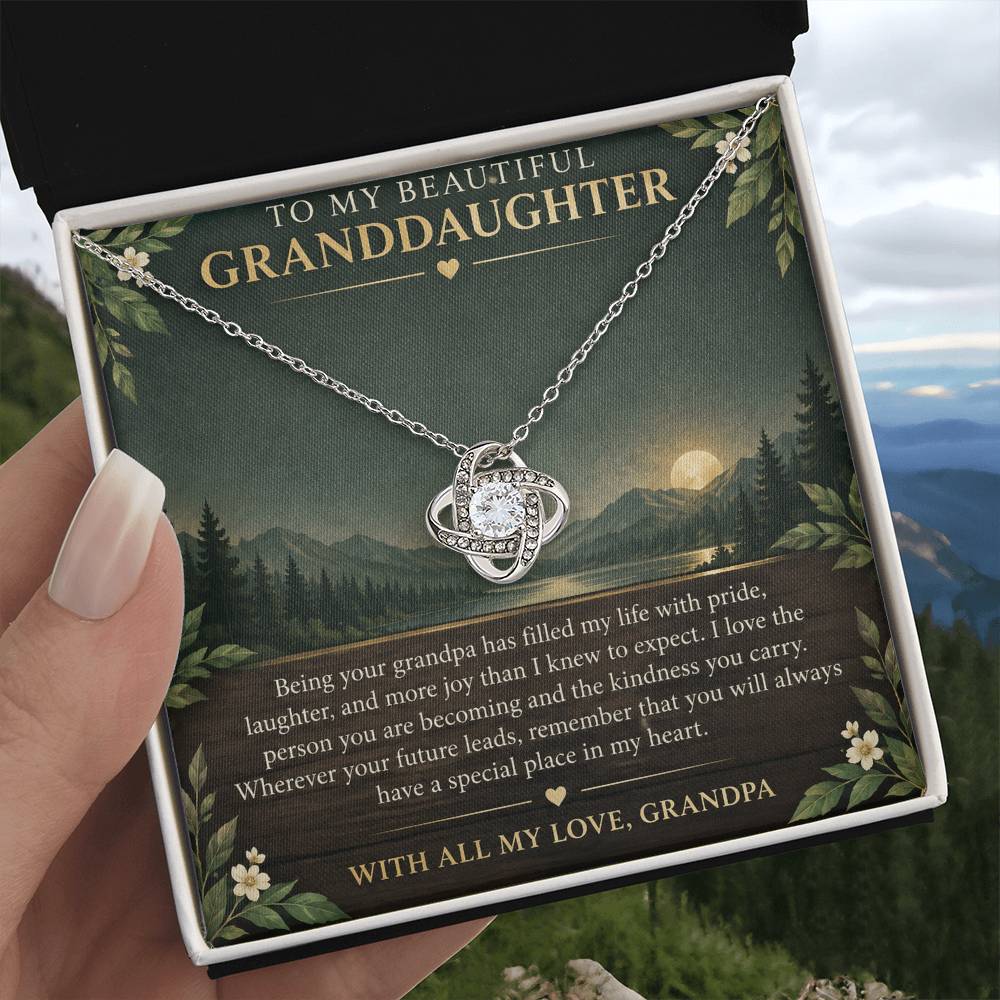 Love Knot Necklace for Granddaughter – Grandpa's Greatest Joy — product image 4