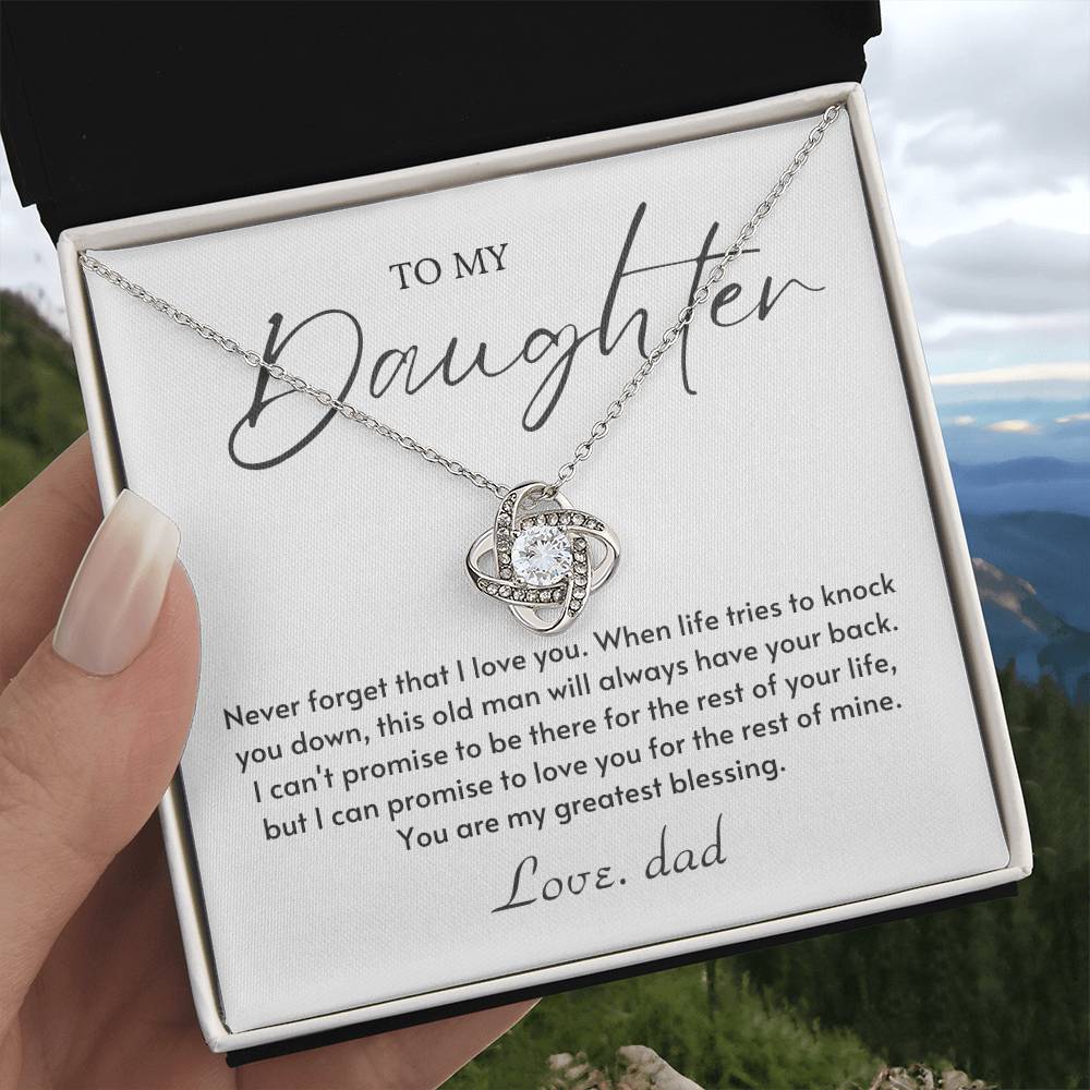 To My Daughter Love Knot Necklace – Greatest Blessing Gift from Dad