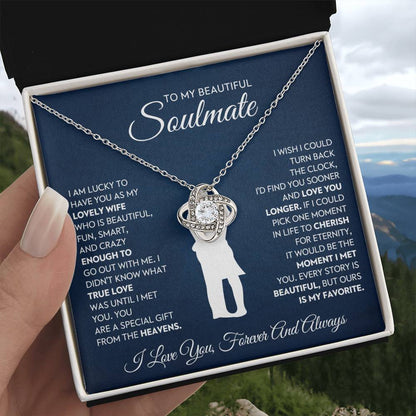To My Lovely Wife Love Knot Necklace – Love You Longer — product thumbnail 5