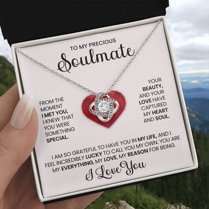 To My Precious Soulmate Love Knot Necklace – My Everything — product thumbnail 4