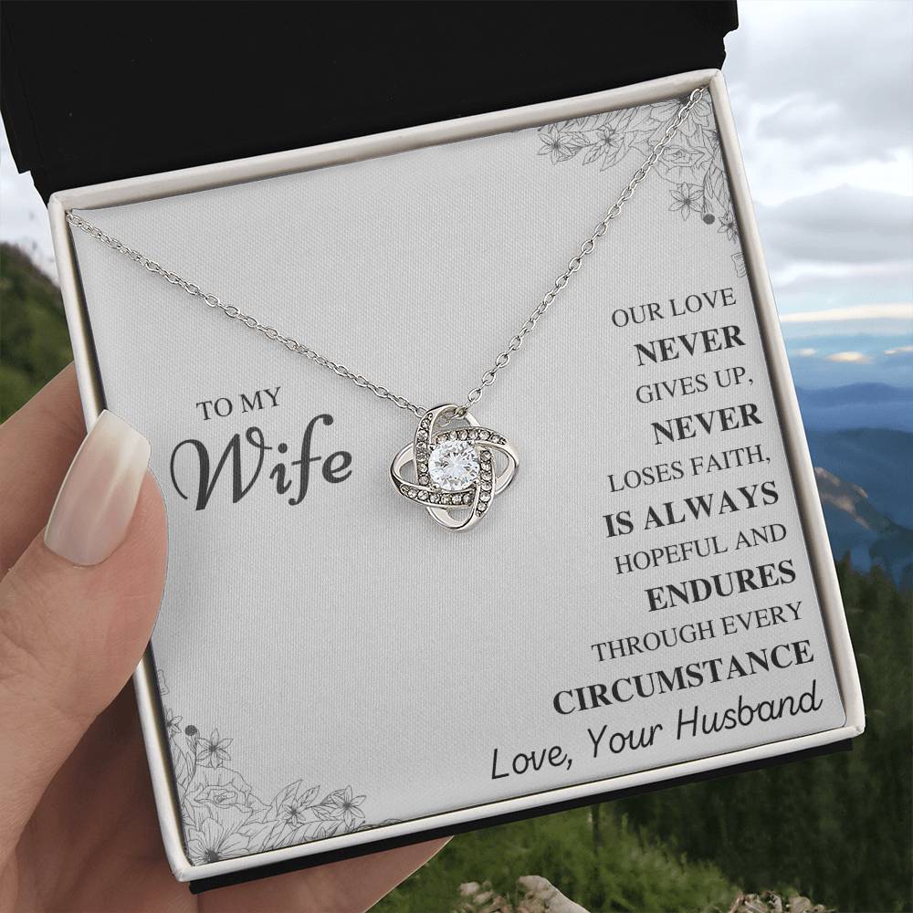 To My Wife Love Knot Necklace – Our Love Never Gives Up — product image 5