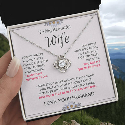 To My Beautiful Wife Love Knot Necklace – My Queen Forever