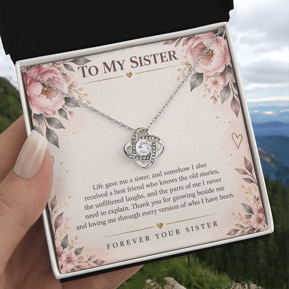 Love Knot Necklace for Sister from Sister – My Built-In Best Friend — product image 5