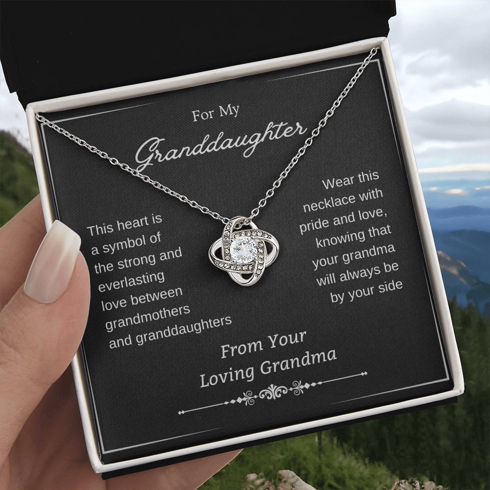 To My Granddaughter Love Knot Necklace – A Heart Full of Love — product image 4