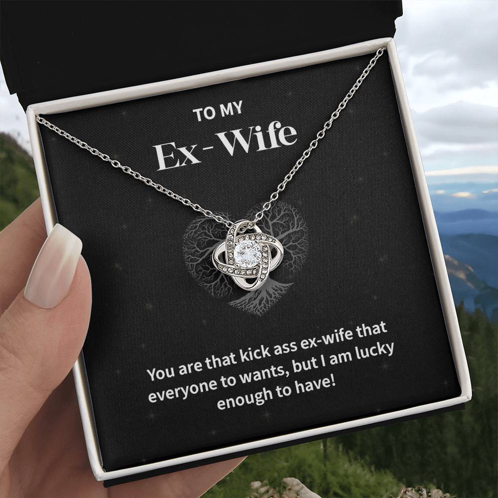 To My EX- Wife Gifts Beautiful Love Knot Necklace with Card for Ex-Wif